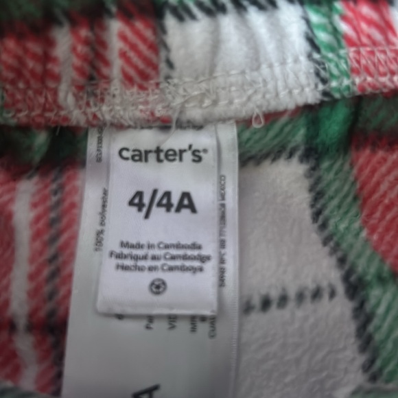 Carter’s & Children’s Place Christmas Pajama Set & Fleece Bottoms Size 4T - Picture 9 of 10